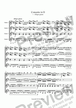 page one of Concerto in D - i - Allegro giusto 