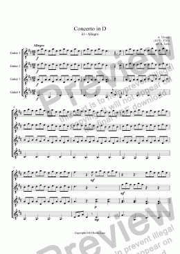 page one of Concerto in D - iii - Allegro