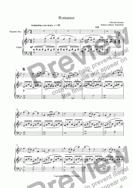 page one of Romance (Soprano Saxophone and Piano)