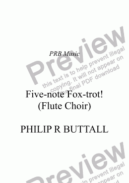 page one of Five-note Fox-trot! (Flute Choir)