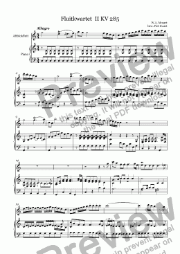 page one of Quartet KV 285 (Mozart)