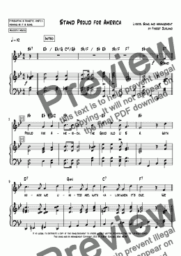 page one of Stand Proud for America, sheet music in B flat