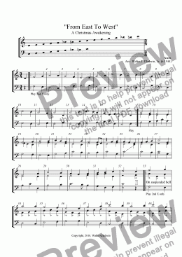 page one of "From East To West": A Christmas Awakening (Bell Choir)