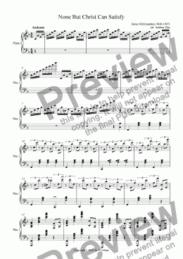 page one of None But Christ Can Satisfy - Solo Piano