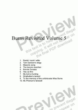 page one of Burns Revisited Volume 5