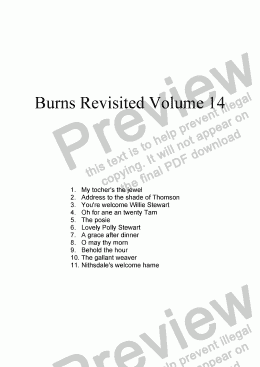 page one of Burns Revisited Volume 14