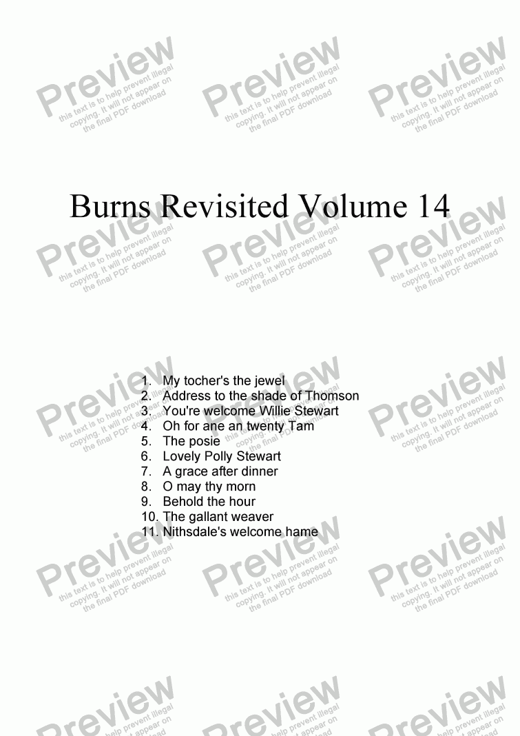 page one of Burns Revisited Volume 14
