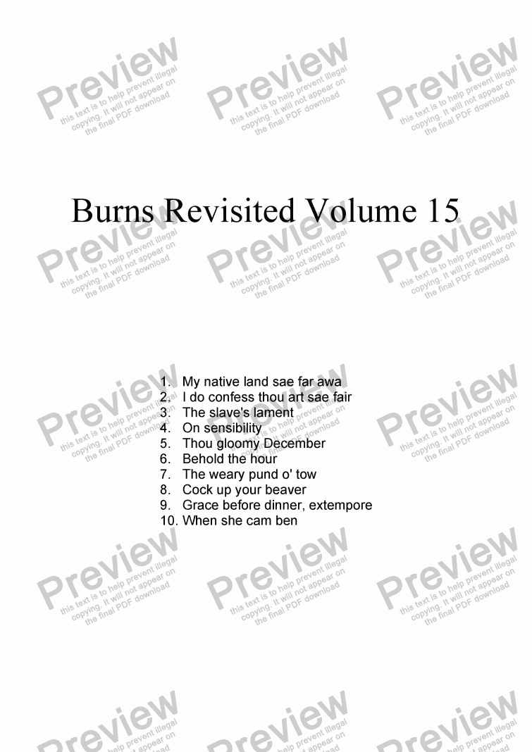 page one of Burns Revisited Volume 15