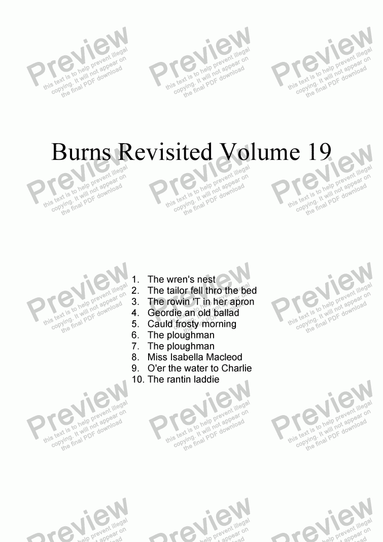 page one of Burns Revisited Volume 19
