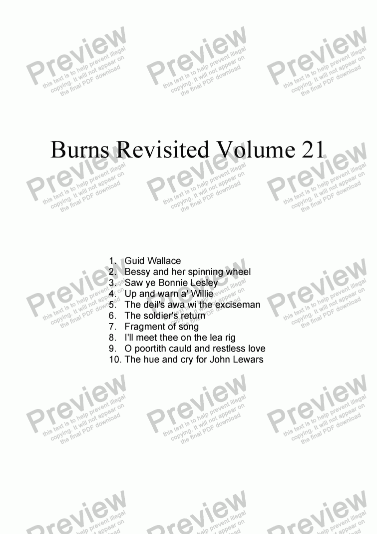 page one of Burns Revisited Volume 21