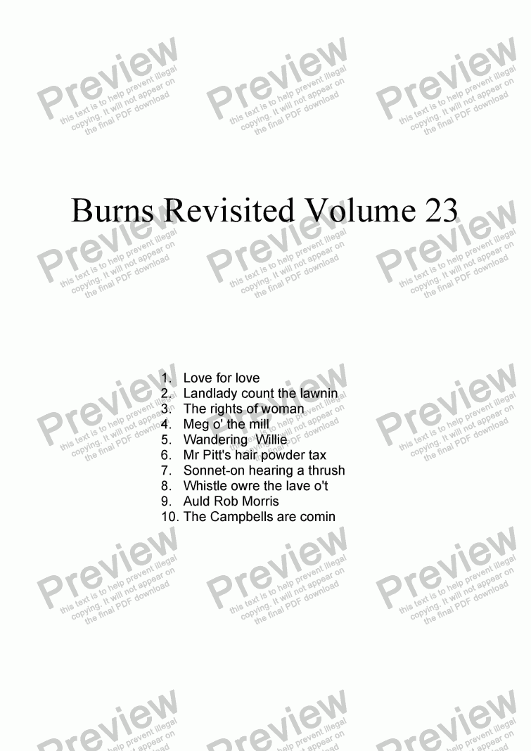 page one of Burns Revisited Volume 23
