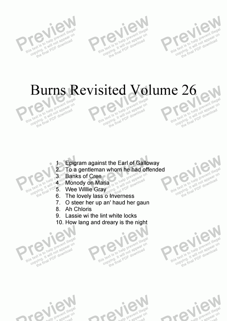 page one of Burns Revisited Volume 26