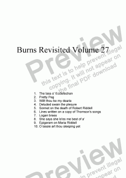page one of Burns Revisited Volume 27