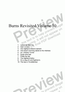page one of Burns Revisited Volume 30