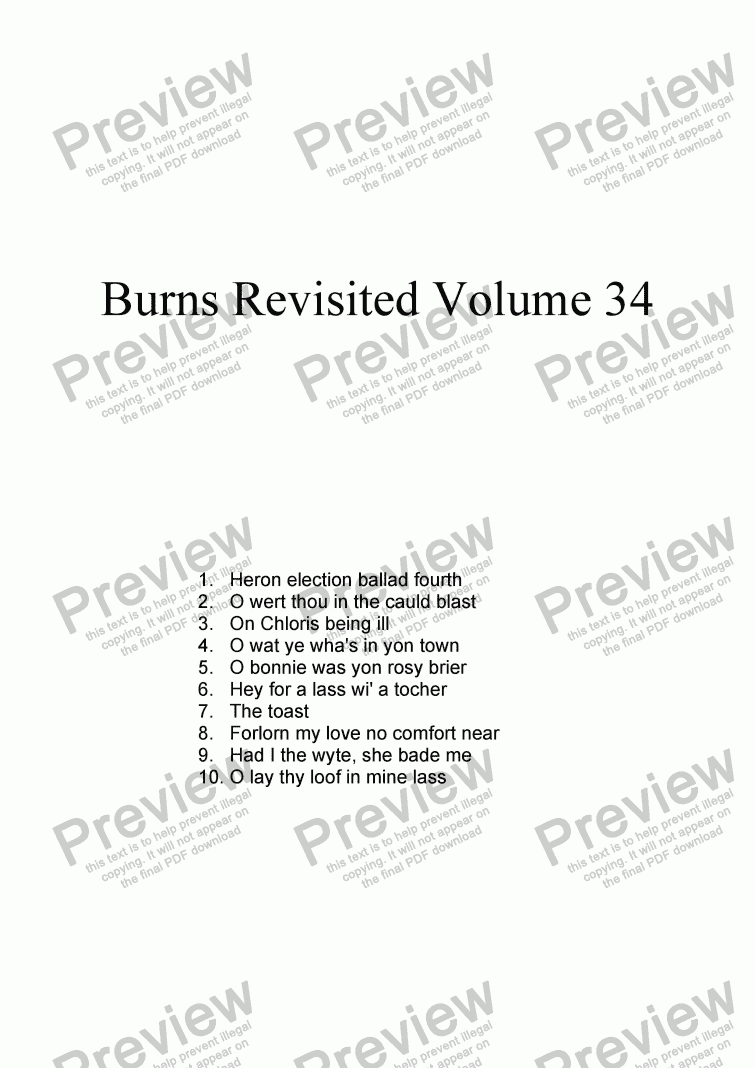 page one of Burns Revisited Volume 34