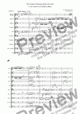 page one of Handel’s Messiah - Six Festive Choruses for Brass Ensemble