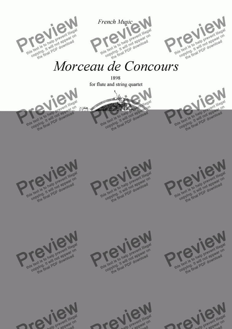 page one of Morceau de Concours for flute and string quartet