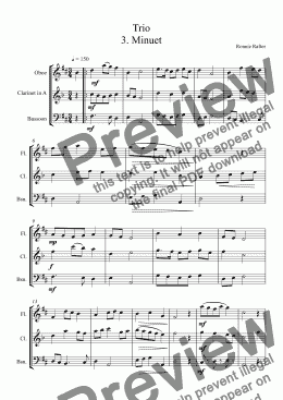 page one of Woodwind Trio 3. Minuet