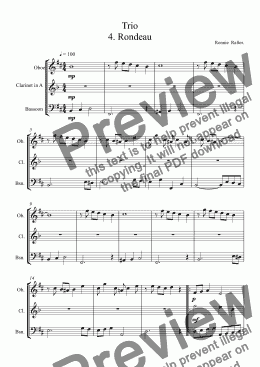 page one of Woodwind Trio 4. Rondeau