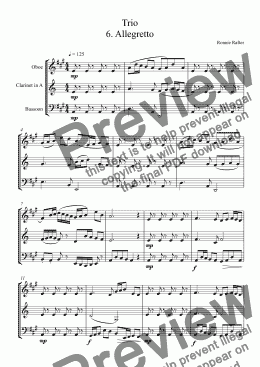 page one of Woodwind Trio 6. Allegretto