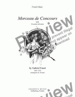 page one of Morceau de Concours for guitar and string quartet