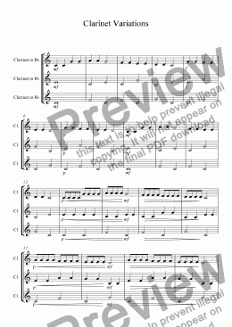page one of Clarinet Variations