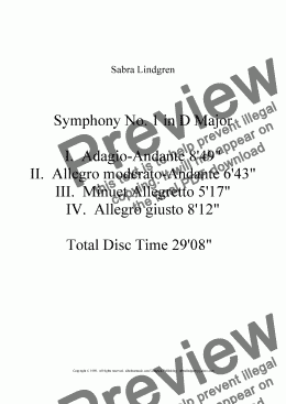 page one of Symphony No. 1 in D Major, II. Allegro moderato-Andante
