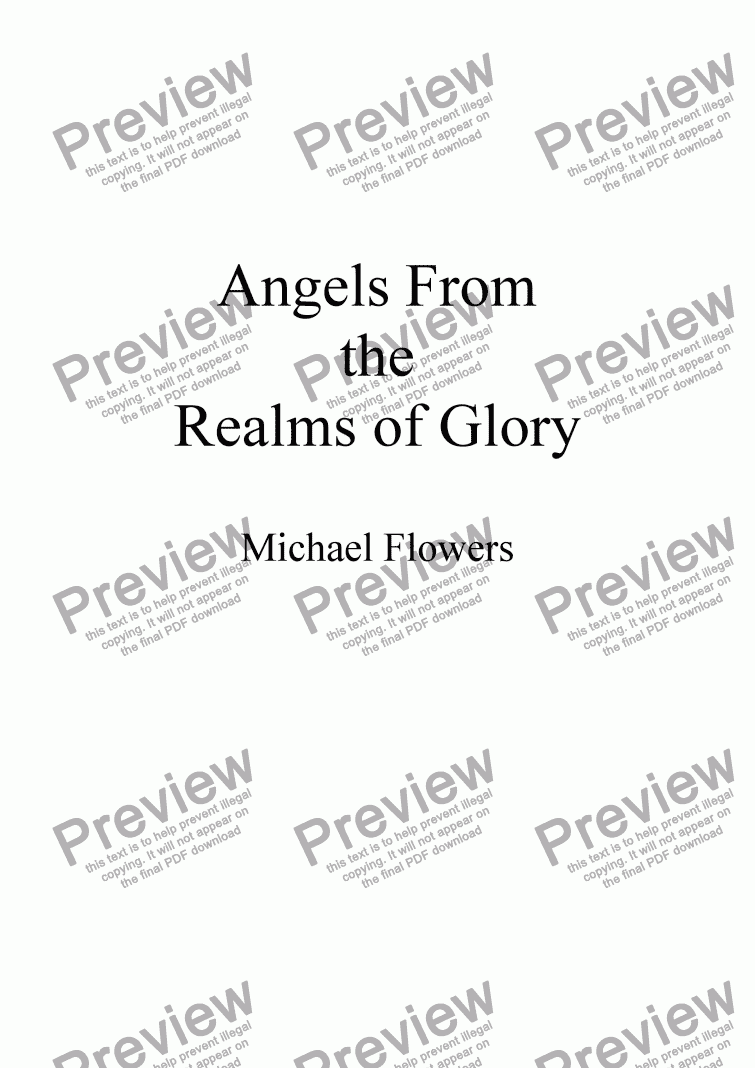 page one of Simple Unison Carols No. 5 Angels From the Realms of Glory