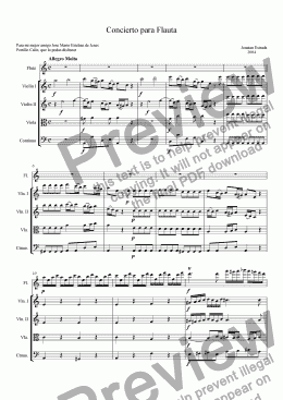 page one of Concierto para Flauta y Orquesta de Cuerdas