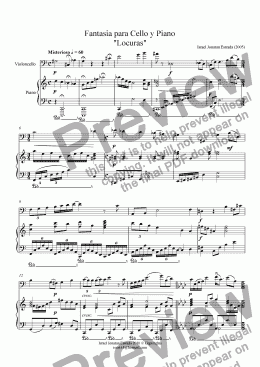 page one of Fantasia para Violoncello "Locuras"