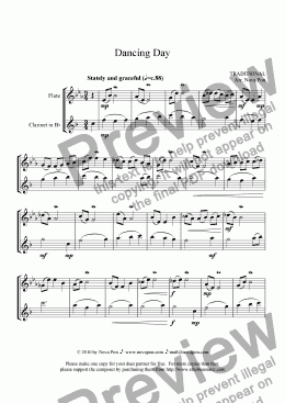 page one of Dancing Day for flute and clarinet