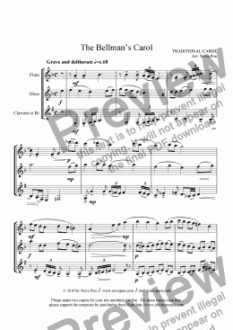 page one of The Bellman's Song for flute, oboe, and clarinet