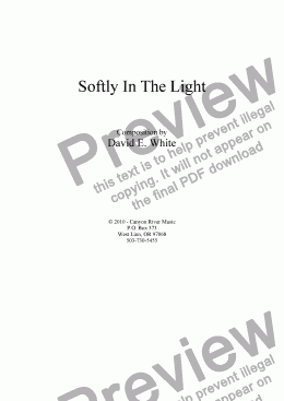 page one of Softly In The Light (Brugge)