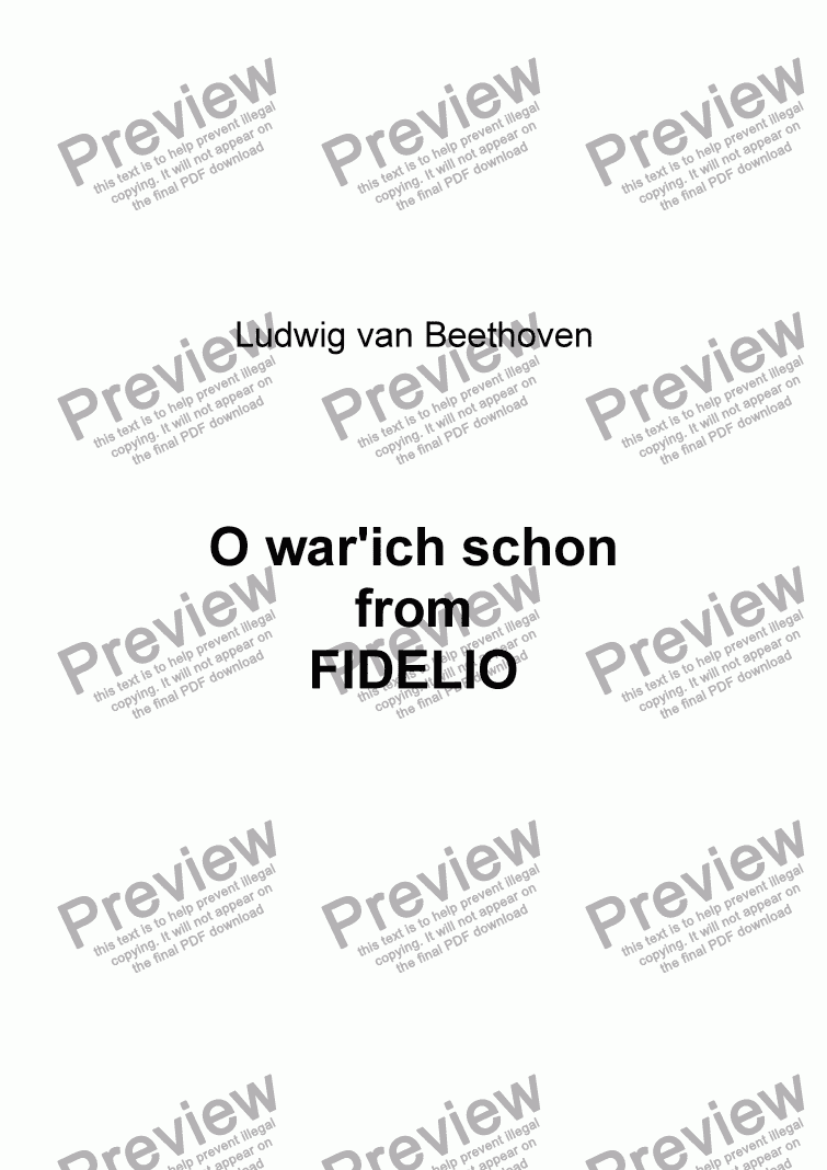 page one of O war’ich schon mit dir vereint from FIDELIO