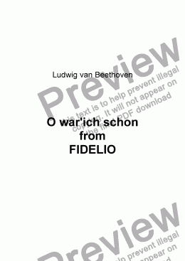 page one of O war’ich schon mit dir vereint from FIDELIO