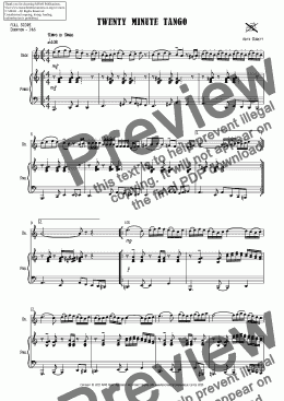 page one of Twenty Minute Tango for Oboe & Piano