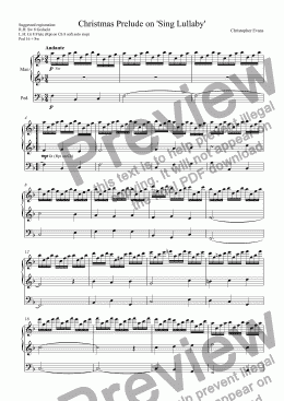 page one of Prelude on 'Sing Lullaby' for Organ