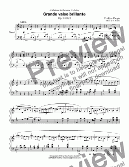 page one of Grande Valse Brillante Op. 34 No. 2 for piano solo