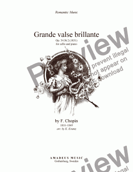 page one of Grande Valse Brillante Op. 34 No. 2 for cello and piano
