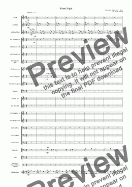 page one of Silent Night (Wind Band Version)