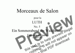 page one of Morceaux de Salon No. 5 Ein Sommerabend am Walchensee, Fantaisie elgante (Treble clef)