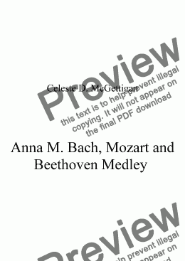 page one of Anna M. Bach, Mozart and Beethoven Medley (Variation)