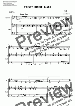 page one of Twenty Minute Tango for Vibraphone & Piano.