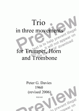 page one of Brass Trio in three movements