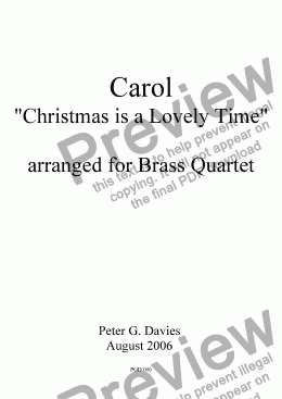 page one of Christmas is a Lovely Time for Brass Quartet