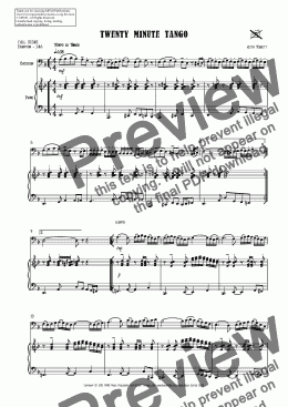 page one of Twenty Minute Tango for Bassoon & Piano