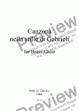 page one of Canzona nella stille di Gabrieli