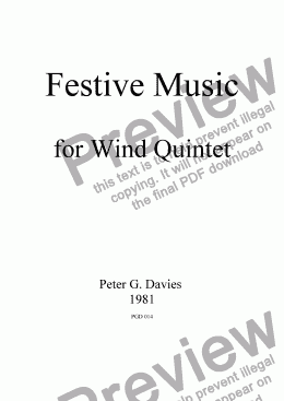 page one of Festive Music for Wind Quintet