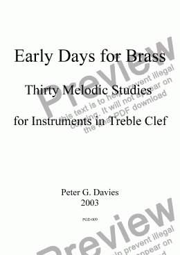 page one of Early Days for Brass (treble clef)