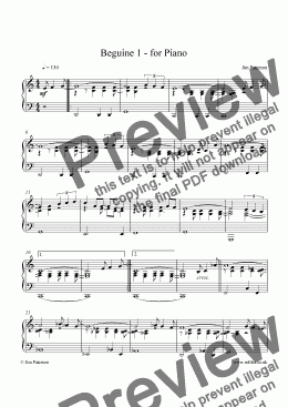 page one of Beguine Again (piano)